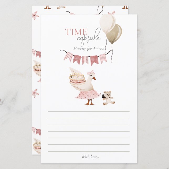 One Silly Vintage Birthday Goose Time Capsule (Front/Back)