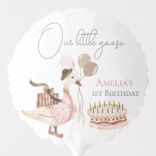 One Silly Vintage Birthday Goose Watercolor Balloon
