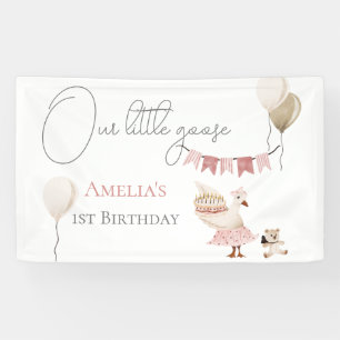 One Silly Vintage Birthday Goose Watercolor Banner