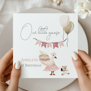 One Silly Vintage Birthday Goose Watercolor Napkins