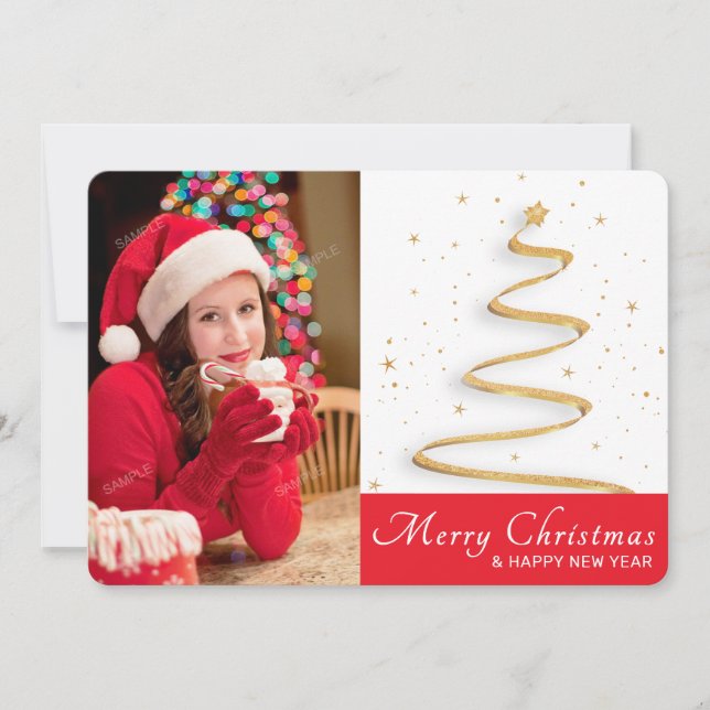 One Single Photo Christmas Season's Greetings Card (Front)