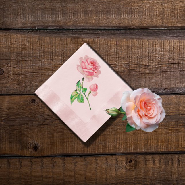 One single Vintage Pink Rose Napkins (Creator Uploaded)