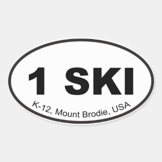 One Ski Euro Sticker