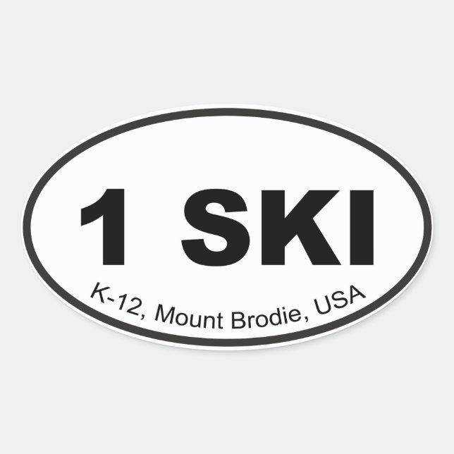 One Ski Euro Sticker (Front)