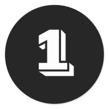 One Small Round Black Number Stickers by Janz