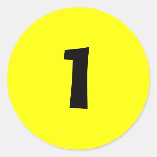 One Small Round Yellow Number Stickers by Janz