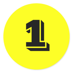 One Small Round Yellow Number Stickers by Janz