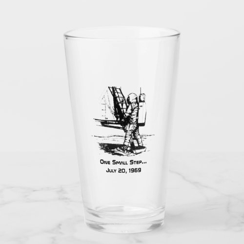 One Small Step Apollo 11 Moon Landing Glass