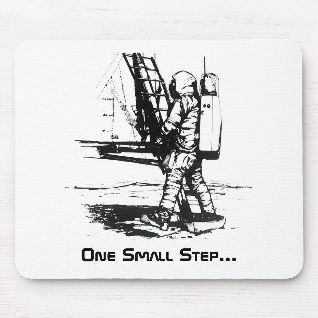 One Small Step Apollo 11 Moon Landing Mouse Pad (Front)