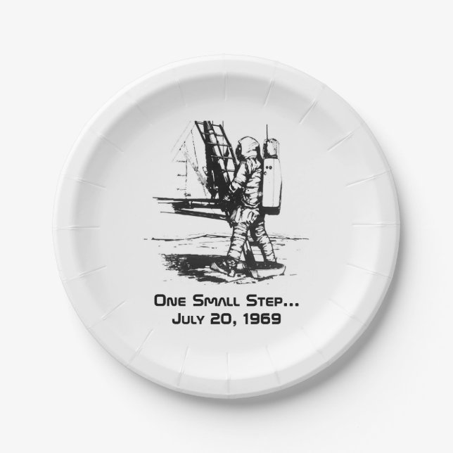 One Small Step Apollo 11 Moon Landing Paper Plates (Front)