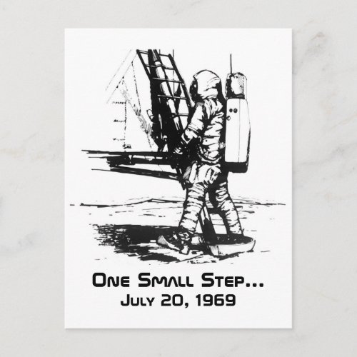 One Small Step Apollo 11 Moon Landing Postcard