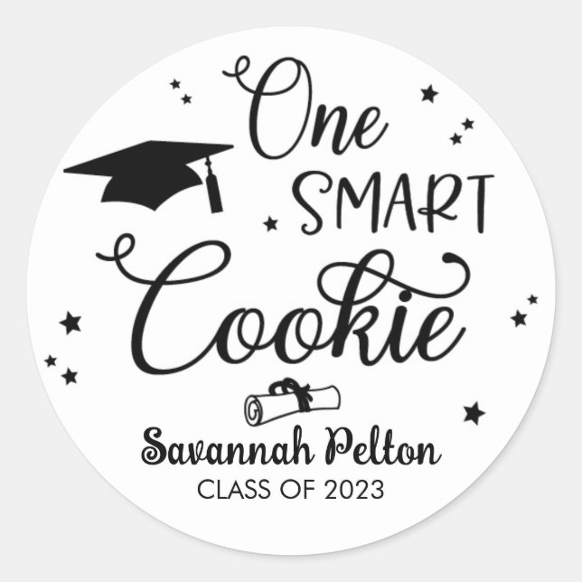One Smart Cook Graduation Favor Sticker (Front)