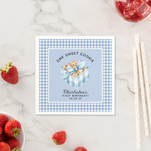 One Smart Cookie Boyts First Birthday Napkins