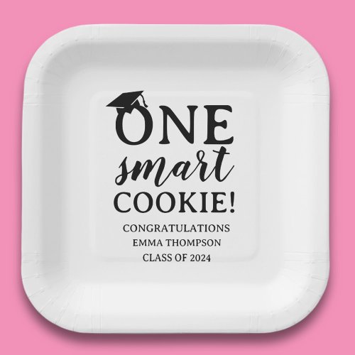 One Smart Cookie Class Of 2024 Graduation Paper Plates