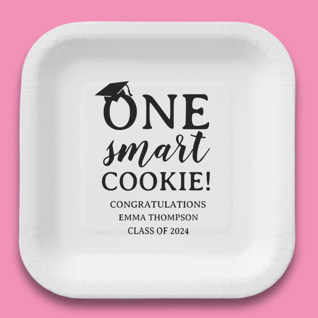 One Smart Cookie Class Of 2024 Graduation Paper Plates (Creator Uploaded)