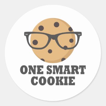 One Smart Cookie Classic Round Sticker by JKLDesigns at Zazzle