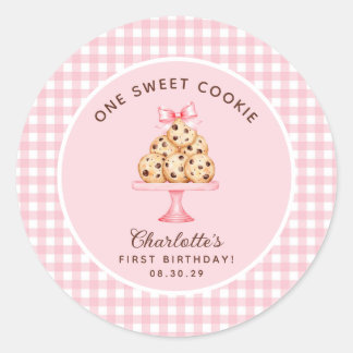 One Smart Cookie Girls First Birthday Classic Round Sticker