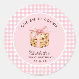 One Smart Cookie Girls First Birthday Classic Round Sticker