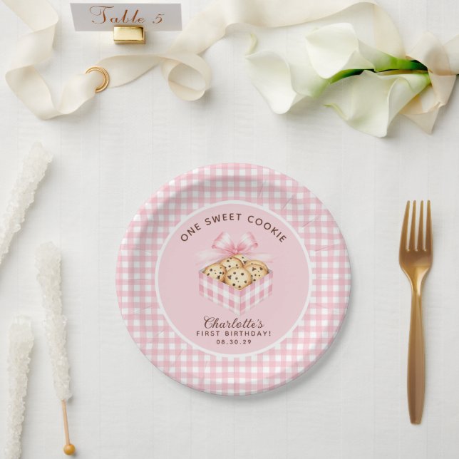 One Smart Cookie Girls First Birthday  Paper Plates (Wedding)