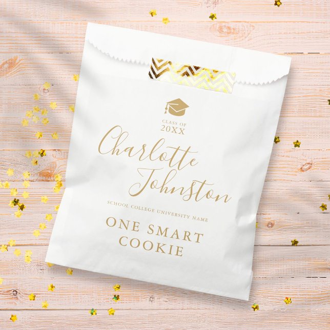 One Smart Cookie Gold Script Graduation Party Favor Bag (Creator Uploaded)