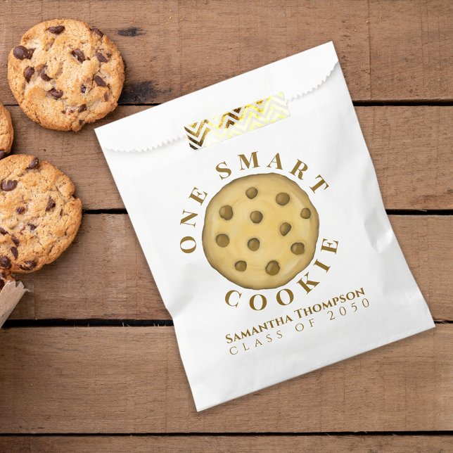 One Smart Cookie Graduate Simple Party Favor Bag (One Smart Cookie graduation party favor paper bag)