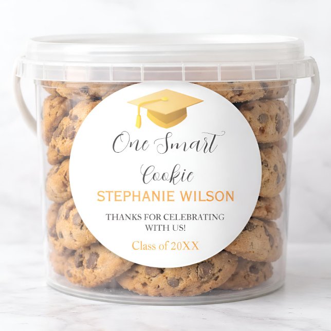 One Smart Cookie Graduation Classic Round Sticker (Creator Uploaded)