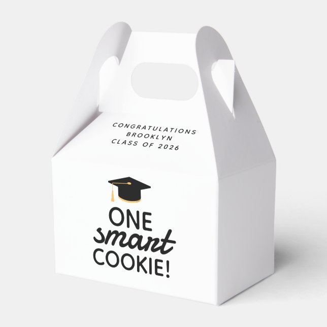 One Smart Cookie Graduation Favor Boxes (Front Side)