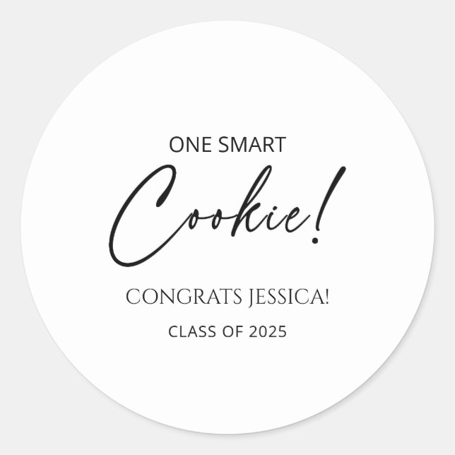 One smart Cookie Graduation party favors  Classic Round Sticker (Front)