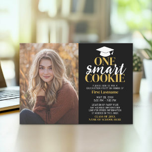 One Smart Cookie - Graduation Photo - Grad Party Invitation
