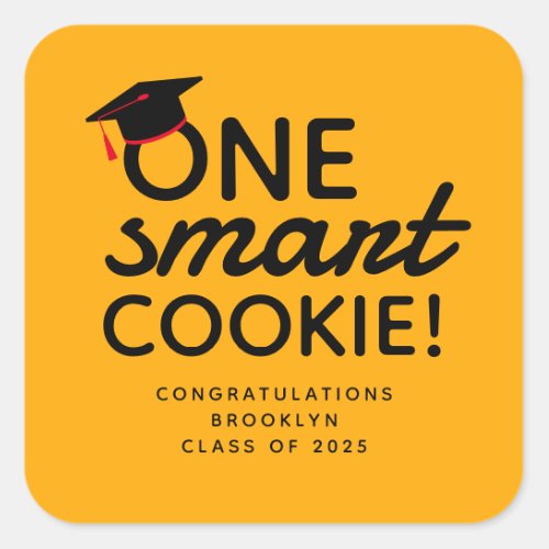 One Smart Cookie Graduation Square Sticker