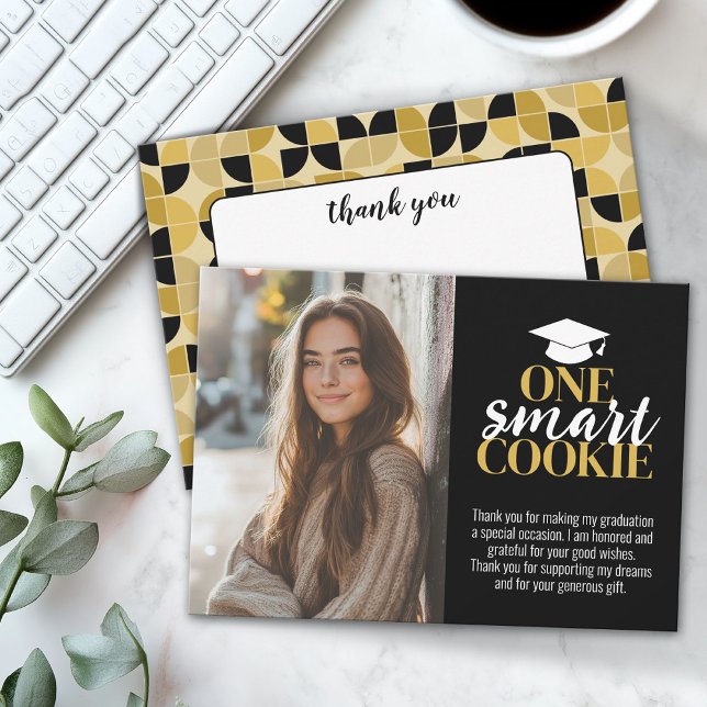 One Smart Cookie - Graduation Thank You - Photo (Custom Graduation Thank You Card with Photo)