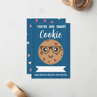 One Smart Cookie - Kids Classroom Valentine's Day Note Card