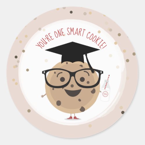 One Smart Cookie  Milk Kids Classroom Valentine  Classic Round Sticker