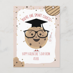 One Smart Cookie & Milk Kids Classroom Valentine Postcard