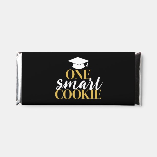 One Smart Cookie - Modern Black Gold Graduation Hershey Bar Favors (Front)