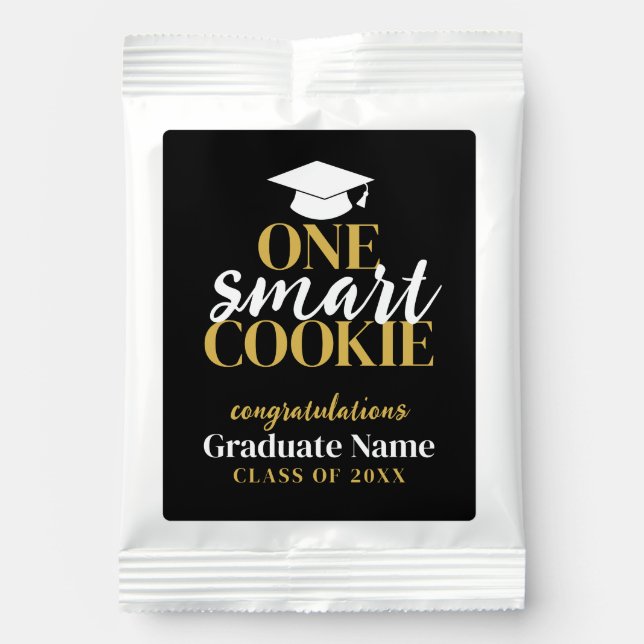 One Smart Cookie - Modern Black Gold Graduation Lemonade Drink Mix (Front)