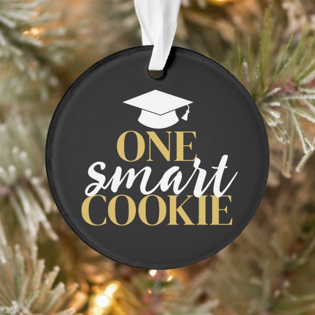 One Smart Cookie - Modern Black Gold Graduation Ornament (Tree)