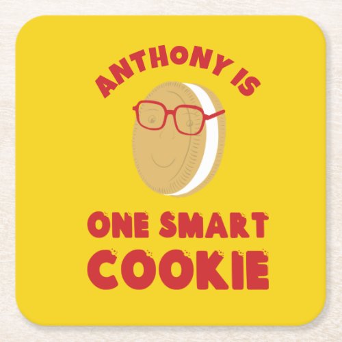 One Smart Cookie Personalized Graduation Party Square Paper Coaster