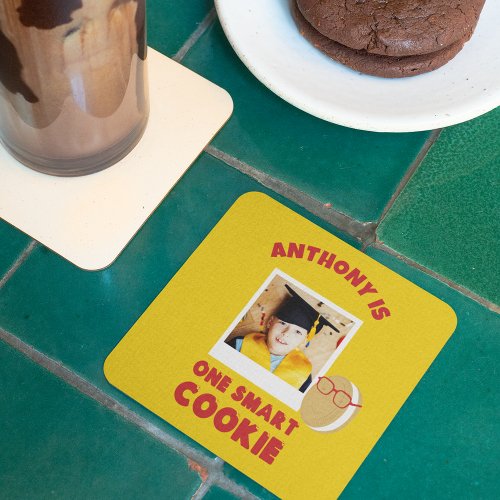 One Smart Cookie Personalized Graduation Party Square Paper Coaster