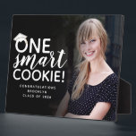 One Smart Cookie Photo Graduation Plaque<br><div class="desc">Personalize this black faded photo design with the grad's name and class year. The typography says One Smart Cookie</div>