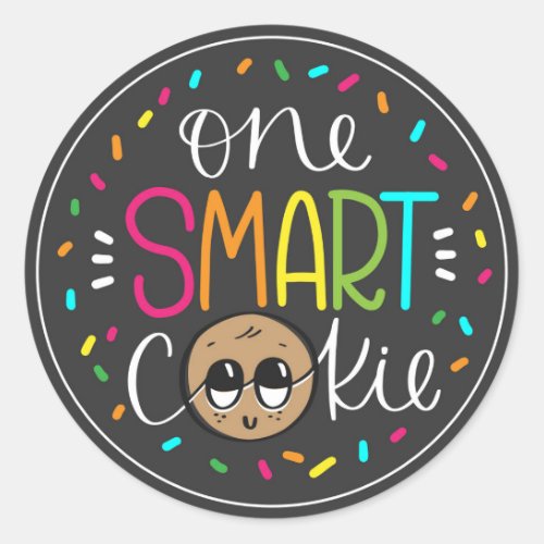 One smart cookie pre_school graduation party decor classic round sticker