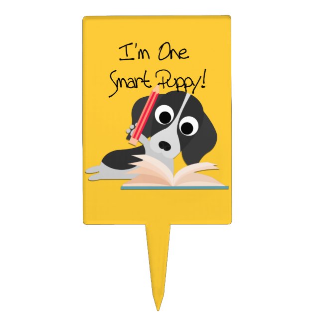 One Smart Puppy Cake Topper (Front)