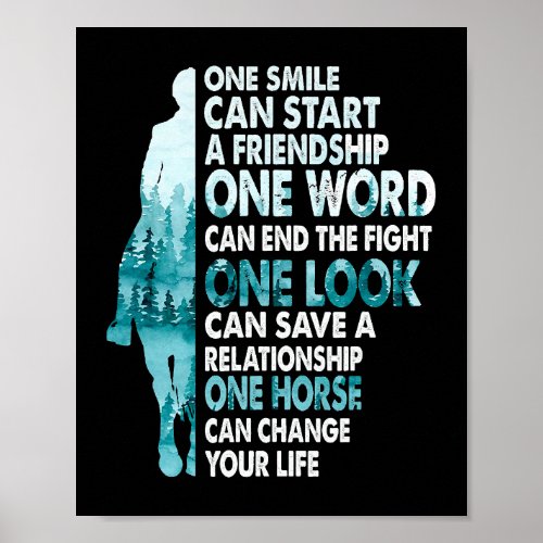One Smile Can Start A Friendship One Word Horse Gi Poster