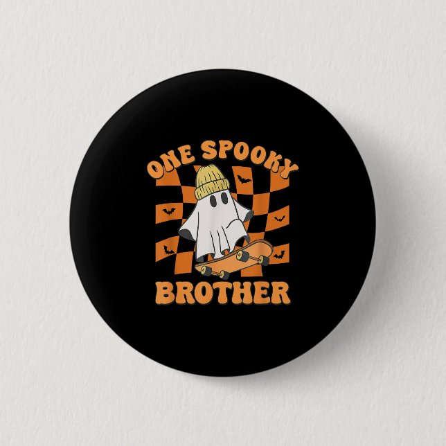 One Soky Brother Birthday Halloween Skateboarding  Button (Front)