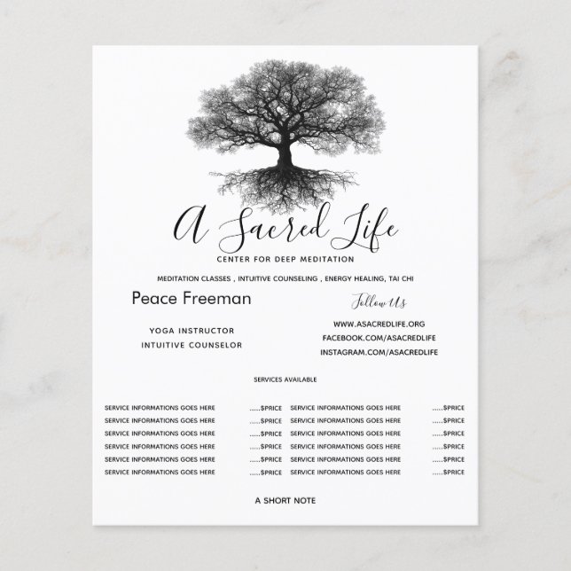 One Source | Tree of Life Design Flyer (Front)