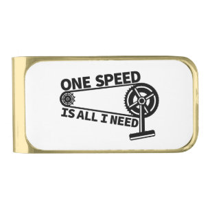 One Speed Is All I Need, single speed fixie Gold Finish Money Clip