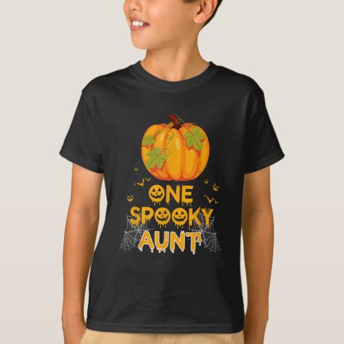 One Spooky Aunt Funny Family Halloween Costume Mat T_Shirt