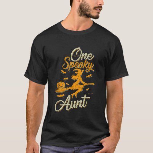 One Spooky Aunt Funny Grandma Family Halloween Cos T_Shirt