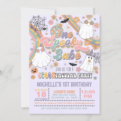 One Spooky Babe Birthday Invitation _ GirlPurple