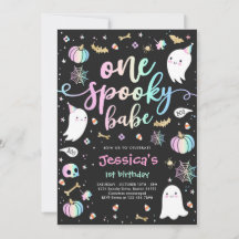 One Spooky Babe Cute Halloween Ghost 1st Birthday